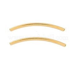 925純銀製のチューブビーズ  カーブチューブ  18KGP本金メッキ  30x1.5mm  穴：1mm  約38個/10g&nbsp;STER-D035-12G-02