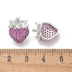 Латунные микро проложить серьги стержня кубического циркония EJEW-Q015-13P-01