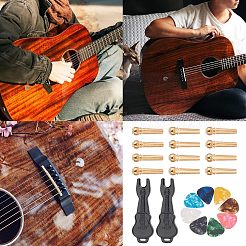 Наборы медиаторов и колышков для струн из АБС-пластика AJEW-FG0001-82