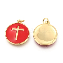 Латунь эмаль подвески&nbsp;KK-B027-02G-A