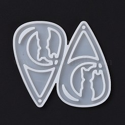 Stampi in silicone fai da te a goccia con ciondoli luna e gatto&nbsp;DIY-D060-09