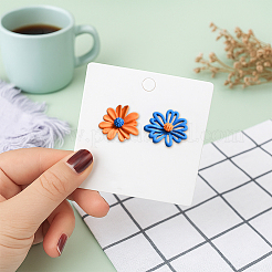 3 пара двухцветных акриловых сережек-гвоздиков в виде цветка маргаритки EJEW-GO0003-31