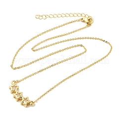Collane con ciondolo a tripla stella in ottone e vetro&nbsp;KK-CBAB173-03G-09