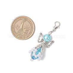 Ангел ручной работы стеклянные бусины с жемчугом подвески украшения HJEW-JM03403