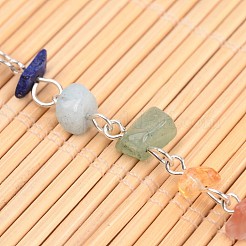 Chakra handgefertigten Edelstein-Chip Perlen Ketten aus Messing für Ketten oder Armbänder machen&nbsp;X-AJEW-JB00214-02