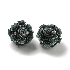 Акриловые бусины ручной работы из полимерной глины со стразами FIND-Z036-01B