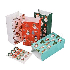 Прямоугольные бумажные упаковочные пакеты с рождественским принтом CARB-D016-01A