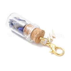 Кулон в виде стеклянной бутылки с кристаллами лазурита&nbsp;HJEW-JM03307-03