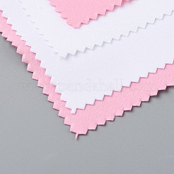 4層の銀磨き布  ジュエリークリーニングクロス  スターリングシルバー変色防止クリーナー  長方形  ピンク  折りたたみ：10x20x0.2cm&nbsp;AJEW-WH0323-65C
