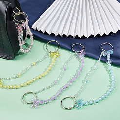 4 шт. 4-цветные прозрачные акриловые бусины-удлинители для цепочек-ремней для сумочек HJEW-GO00104