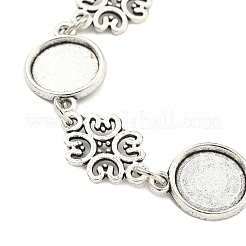 Realizzazione di braccialetti con catena a maglie in lega placcata argento antico&nbsp;MAK-K023-03A-AS