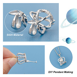 Антикоррозийные 1шт 925 подвески из стерлингового серебра с микропаве из кубических цирконий&nbsp;STER-PH0001-24P