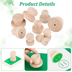 9 Stück 3 Stile Holzblockstempelgriff&nbsp;WOOD-GA0001-64