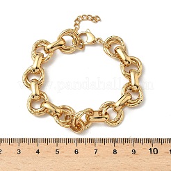 Браслеты-цепочки Rolo из нержавеющей стали 304 для женщин&nbsp;BJEW-S176-01G-C