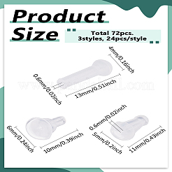 72 шт. 3 стиля силиконовые гайки для ушей SIL-LP0001-03