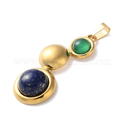 Natürlicher grüner Onyx-Achat (gefärbt und erhitzt) und Lapislazuli-Anhänger&nbsp;STAS-C120-12G-02