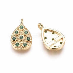 Pendentifs avec zircon cubiques à micro-pavés en laiton&nbsp;KK-D156-07G-D