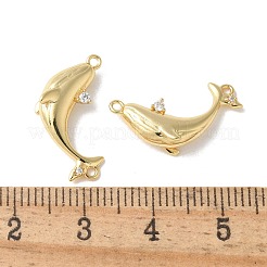 Шармы-соединители из латуни с микропаве из прозрачного кубического циркония&nbsp;KK-Q031-11G