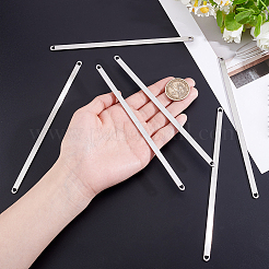 ステンレススチール製のブランクカフバングル6個  ハート型の穴付き  ブラシ仕上げ効果  DIYカフブレスレット作りに  金属プレス＆彫刻  変色しない  ステンレス鋼色  16x0.6x0.19cm&nbsp;MAK-BBC0001-32P