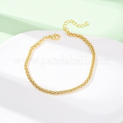 Женские браслеты из латунной пшеничной цепи&nbsp;BJEW-C140-03G