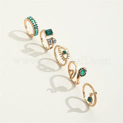 5 шт. сплав со стразами кольца для пальцев FS-WGDDE07-01