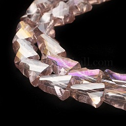 Brins de perles de verre transparentes galvanisées&nbsp;GLAA-G092-A06