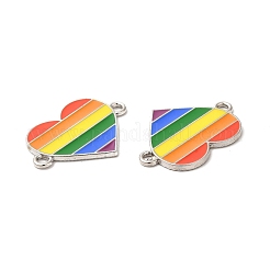 Шармы разъема эмали сплава цвета радуги&nbsp;ENAM-C005-13P