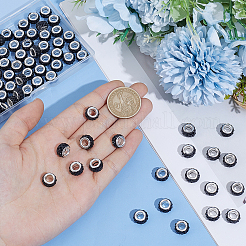 Handgefertigte Polymer Clay Strass europäische Großlochperlen mit versilberten Messingkernen&nbsp;FPDL-PA0001-02D