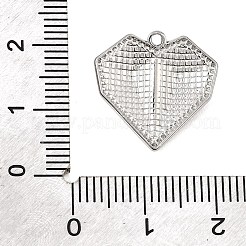 304ステンレスペンダント  ハートチャーム  多面カット  ステンレス鋼色  17.5x18x3.5mm  穴：1mm&nbsp;SA-CBA0563-28P