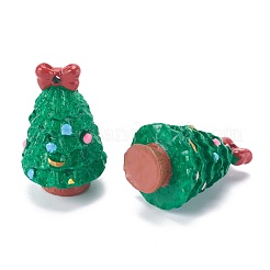 樹脂チャーム  クリスマスの日のために  クリスマスツリー  グリーン  37x23x22.5mm  穴：1mm&nbsp;RESI-M021-05
