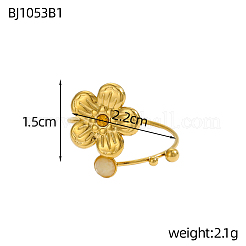 Manschettenringe aus Edelstahl 304 mit Naturstein und Zirkonia für Damen&nbsp;STAS-OY012-52G