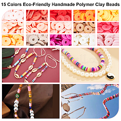 150гр 15-хцветные бусины из полимерной глины ручной работы CLAY-AR0001-13