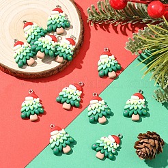 12 шт. рождественские подвески из непрозрачной смолы&nbsp;RESI-YW0004-83