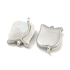 Messing Pavé Muschel Rose Blume Charms&nbsp;KK-Q820-17P