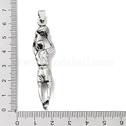 合金のチベット風チャーム  スポーツチャーム  アンティークシルバー  61x13.5x6.5mm  穴：8x5mm&nbsp;TIBE-L012-038AS-06