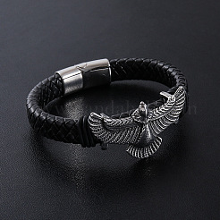 Punk-Armbänder aus geflochtenem PU-Leder&nbsp;LS-VE5934-1