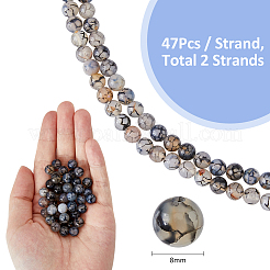 2 нити натуральных драконьих вен агатовые бусины нити G-FH0002-36A