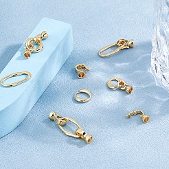 10 шт. 2 стиля латунных раскладывающихся застежек KK-HS0001-31