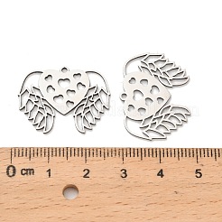ステンレスペンダント201個  翼とハートのチャーム  レーザー切断  ステンレス鋼色  19.5x25x1mm  穴：1.4mm&nbsp;LS-STAS-Z162-04P