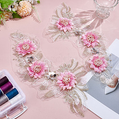 2 Stück Blumen-Stickgarn aus Polyester zum Aufbügeln/Aufnähen&nbsp;DIY-ME0001-67A
