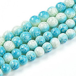 Прозрачная выпечка окрашенные стеклянные бусины нити&nbsp;DGLA-N009-10mm-05