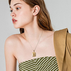 1шт. прямоугольник из нержавеющей стали с подвесками в виде букв&nbsp;NJEW-TA0001-22E