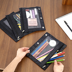 Pochette à crayons en plastique PE pour classeur à 3 anneau&nbsp;OFST-WH0004-153B-01