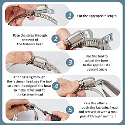 Хомуты для шлангов с червячной передачей из нержавеющей стали 304&nbsp;DIY-WH0656-09
