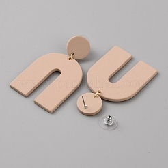 Серьги-гвоздики с акриловой геометрией EJEW-WH0013-65B