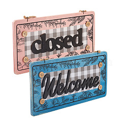 2 шт. 2-х цветные деревянные украшения для дверных табличек&nbsp;AJEW-CF0001-09