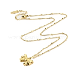 Ожерелья с подвеской-бантом из нержавеющей стали 304&nbsp;NJEW-N055-16G