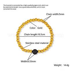 Braccialetti con perline rotonde in acciaio inossidabile 304 per donna&nbsp;JZ6753-1
