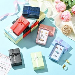 24 шт. 8-х цветные прямоугольные коробки для хранения бумажных колец с бантом&nbsp;CON-CJ0001-26