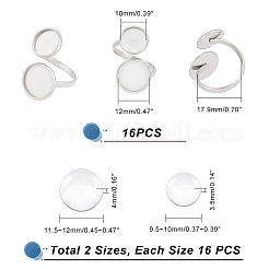 Kit para hacer anillos de dedo con cúpula en blanco&nbsp;DIY-UN0004-13